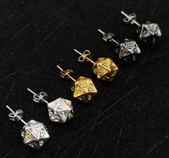 D20 Metal Stud Earrings MM701